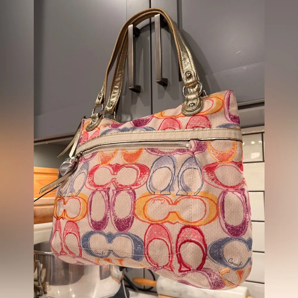 Coach Poppy Dream Signature Glam Tote Bag - Picture 2 of 9